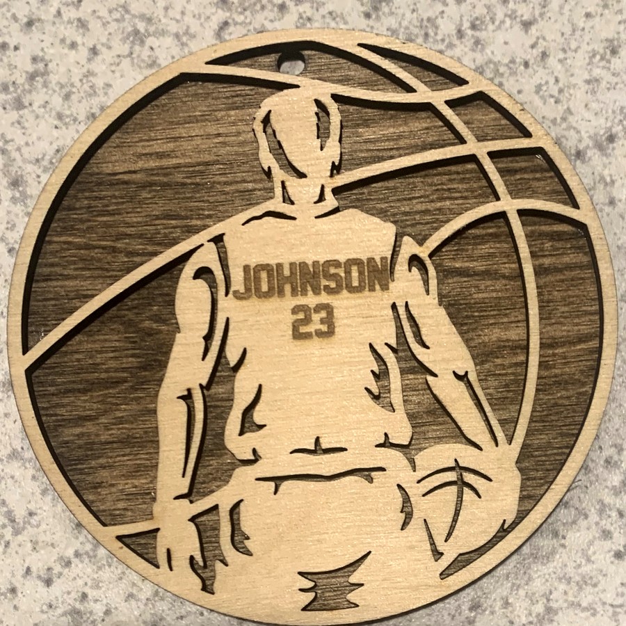 Personalized basketball ornament