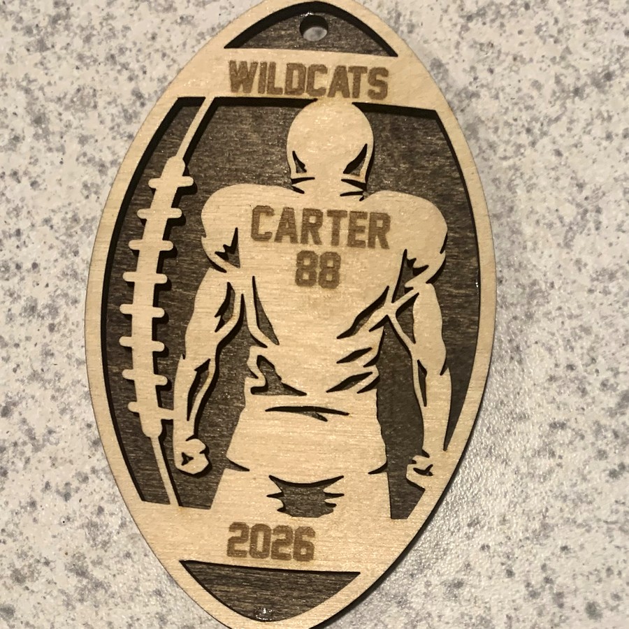 Personalized football team ornament