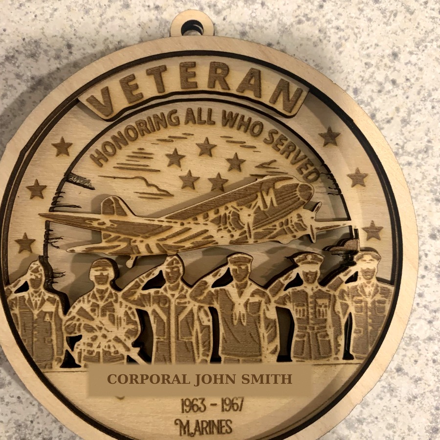 Veteran tribute ornament